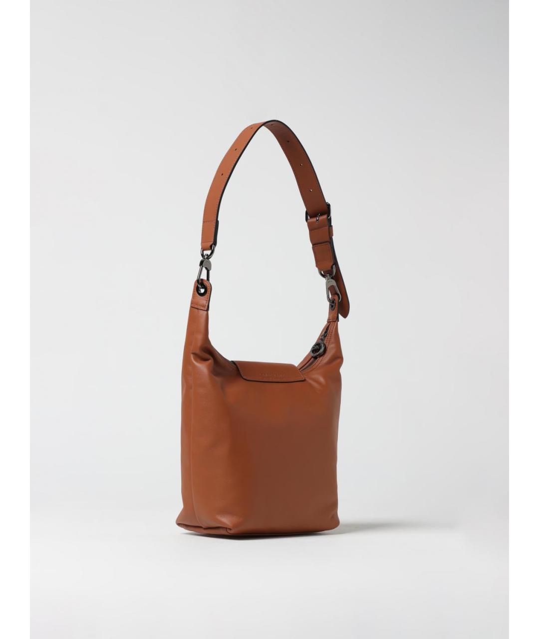 LONGCHAMP Коричневая кожаная сумка через плечо, фото 2
