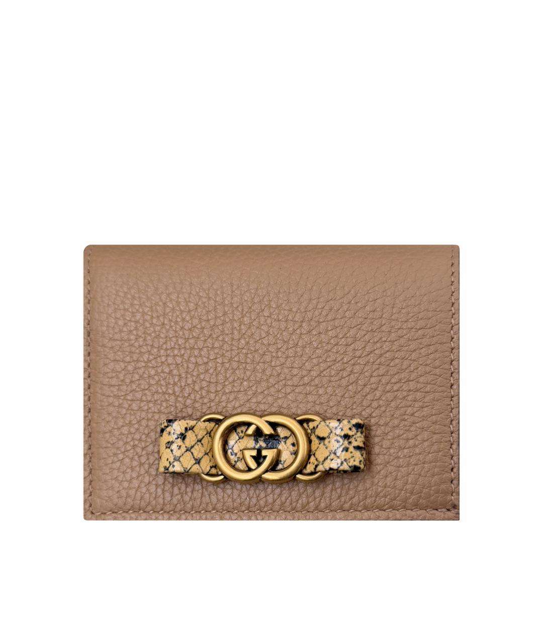 GUCCI Бежевый кожаный кошелек, фото 1