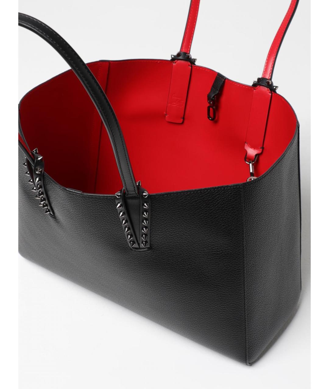 CHRISTIAN LOUBOUTIN Черная кожаная сумка тоут, фото 4