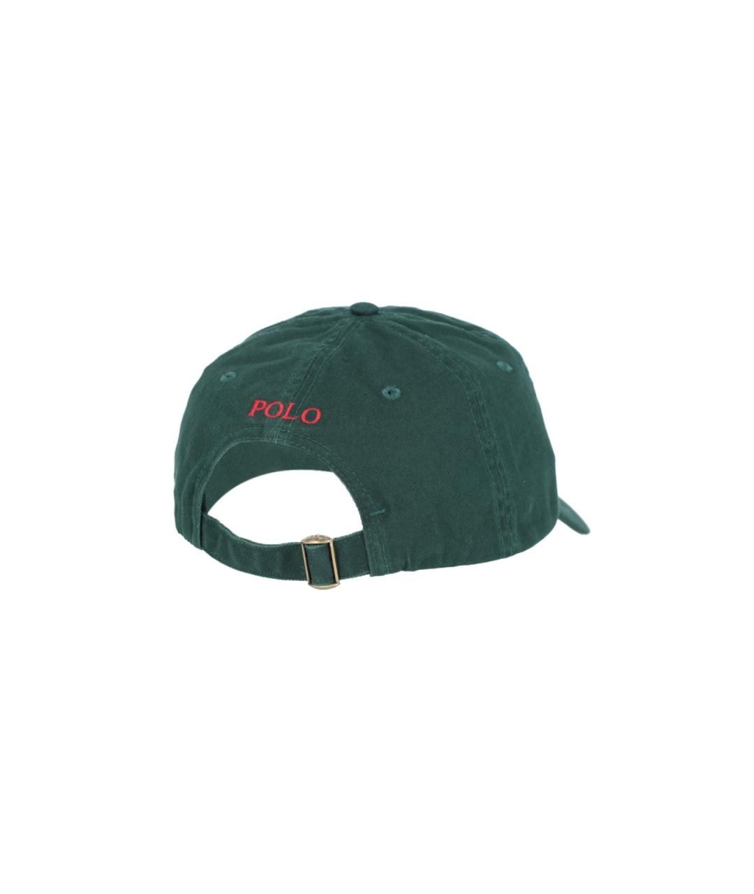 POLO RALPH LAUREN Зеленая хлопковая кепка/бейсболка, фото 2