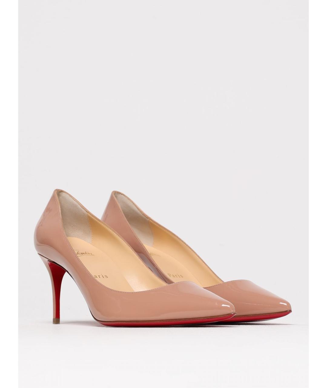 CHRISTIAN LOUBOUTIN Бежевые туфли из лакированной кожи, фото 2