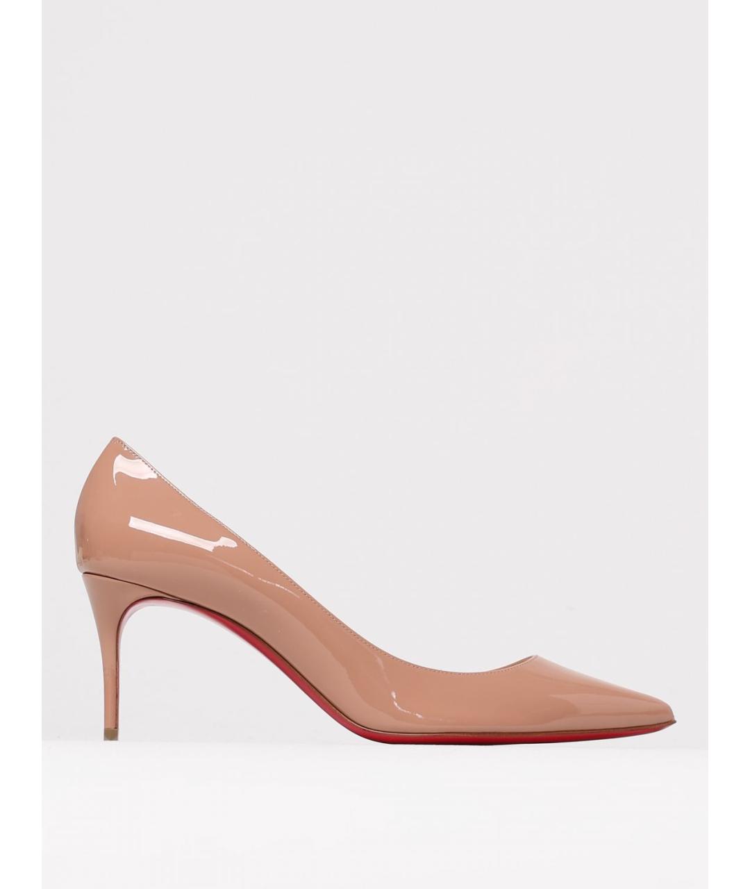 CHRISTIAN LOUBOUTIN Бежевые туфли из лакированной кожи, фото 5
