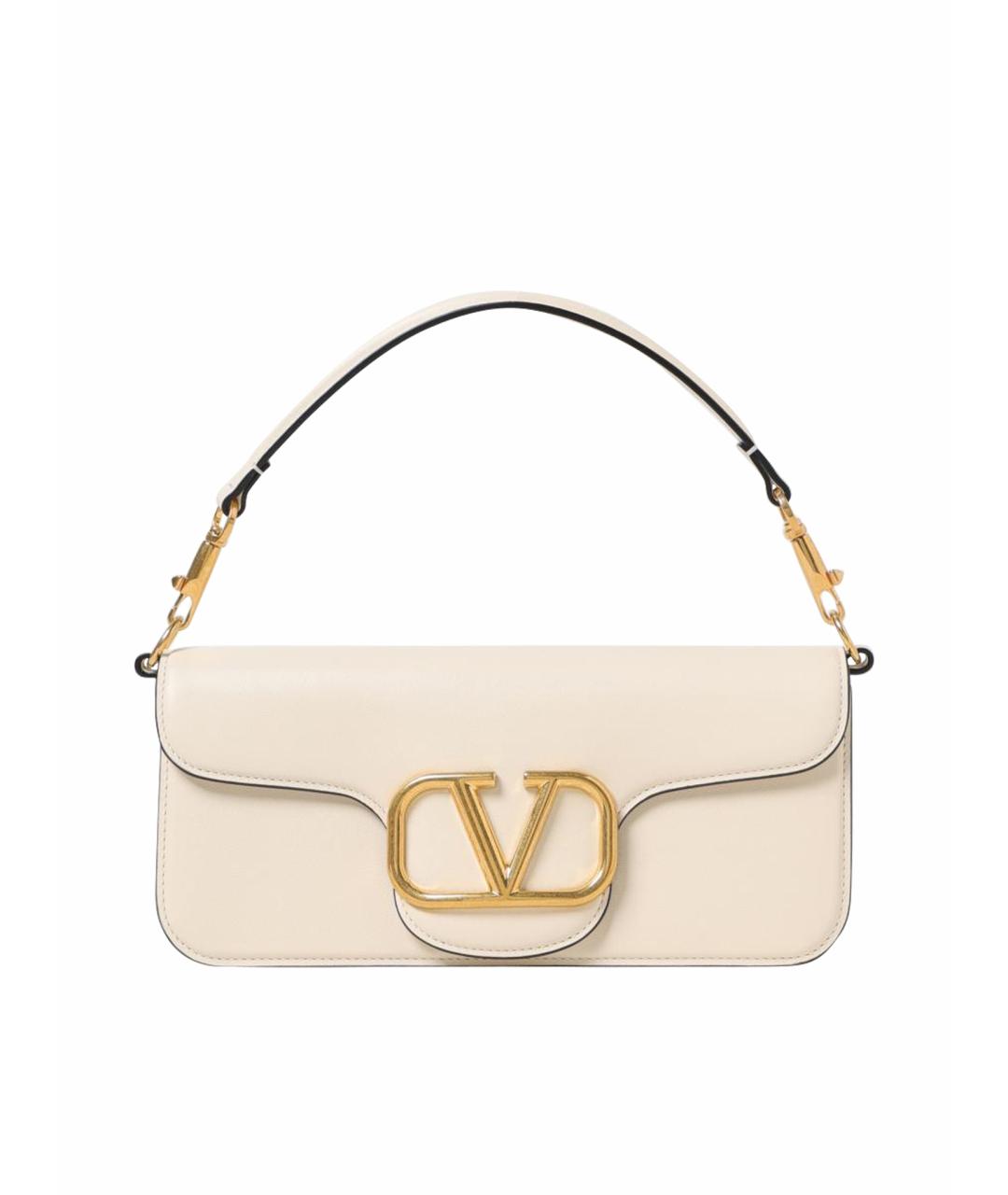 VALENTINO Бежевая кожаная сумка через плечо, фото 1