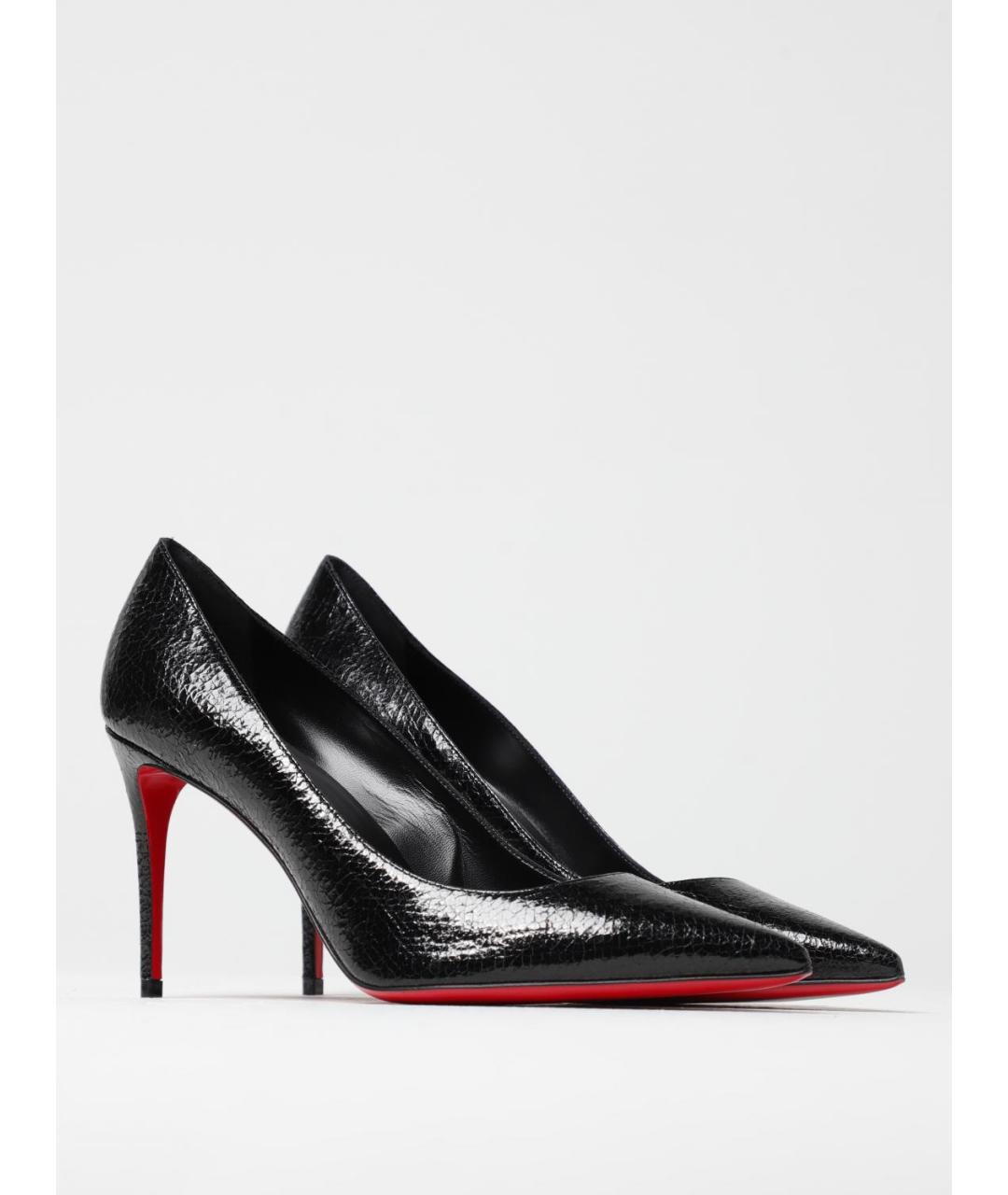 CHRISTIAN LOUBOUTIN Черные кожаные туфли, фото 2
