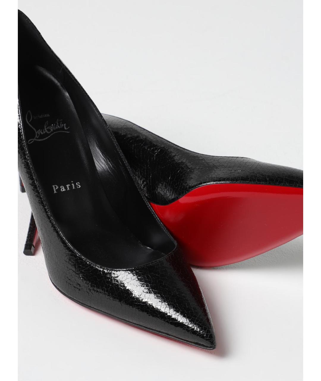 CHRISTIAN LOUBOUTIN Черные кожаные туфли, фото 4