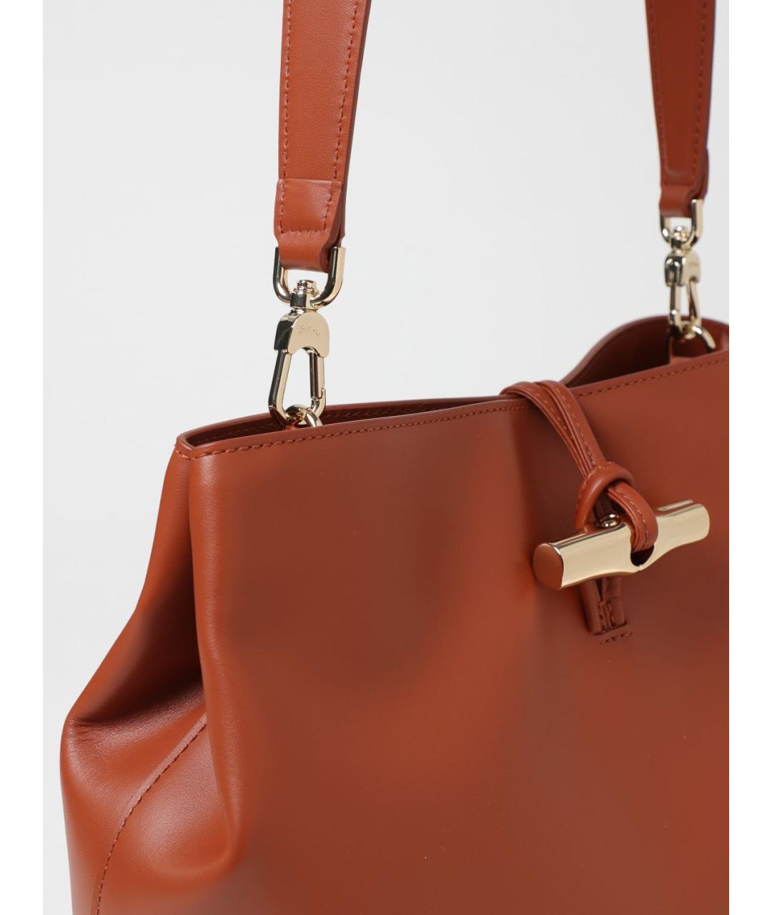 LONGCHAMP Коричневая кожаная сумка через плечо, фото 3