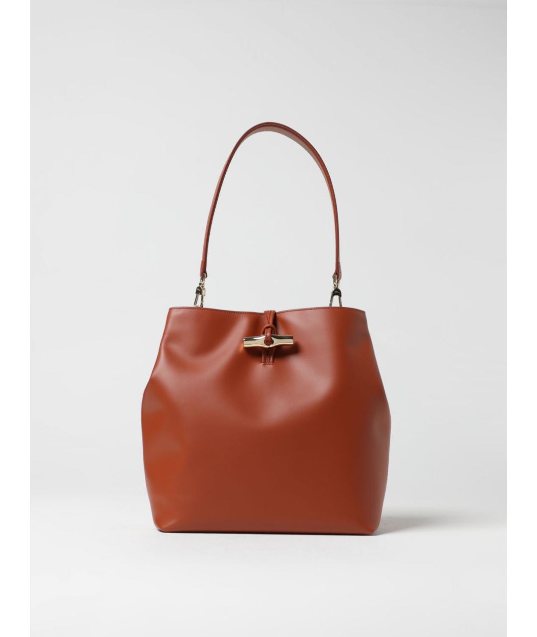 LONGCHAMP Коричневая кожаная сумка через плечо, фото 4