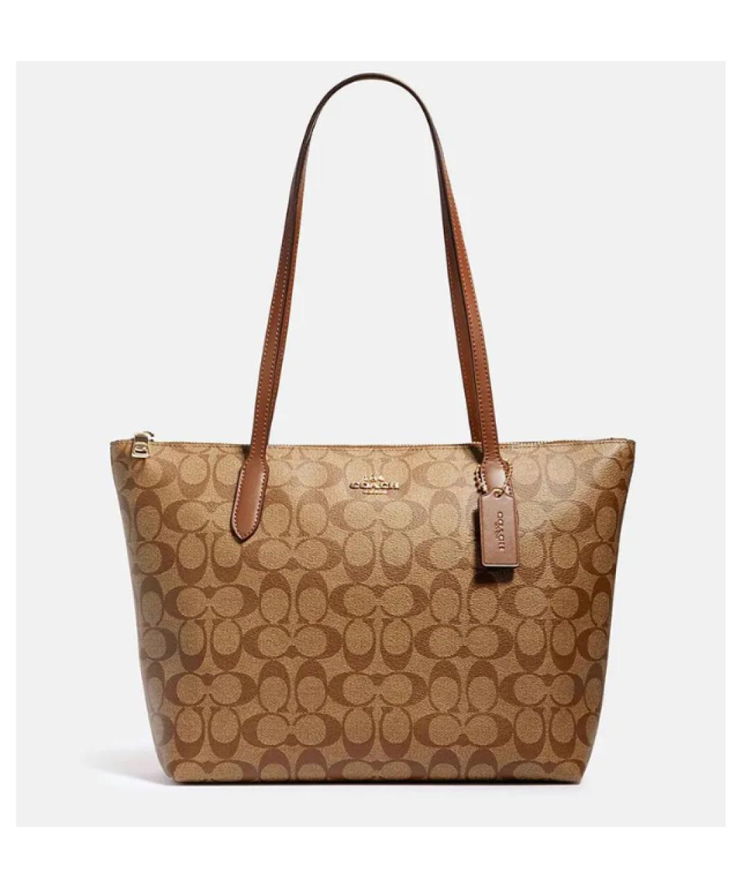 COACH Коричневая сумка тоут, фото 3