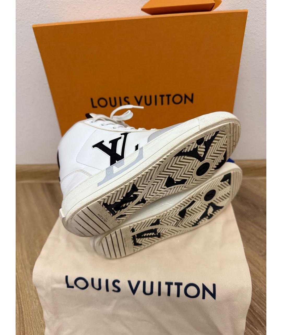 LOUIS VUITTON Белые кожаные кеды, фото 3