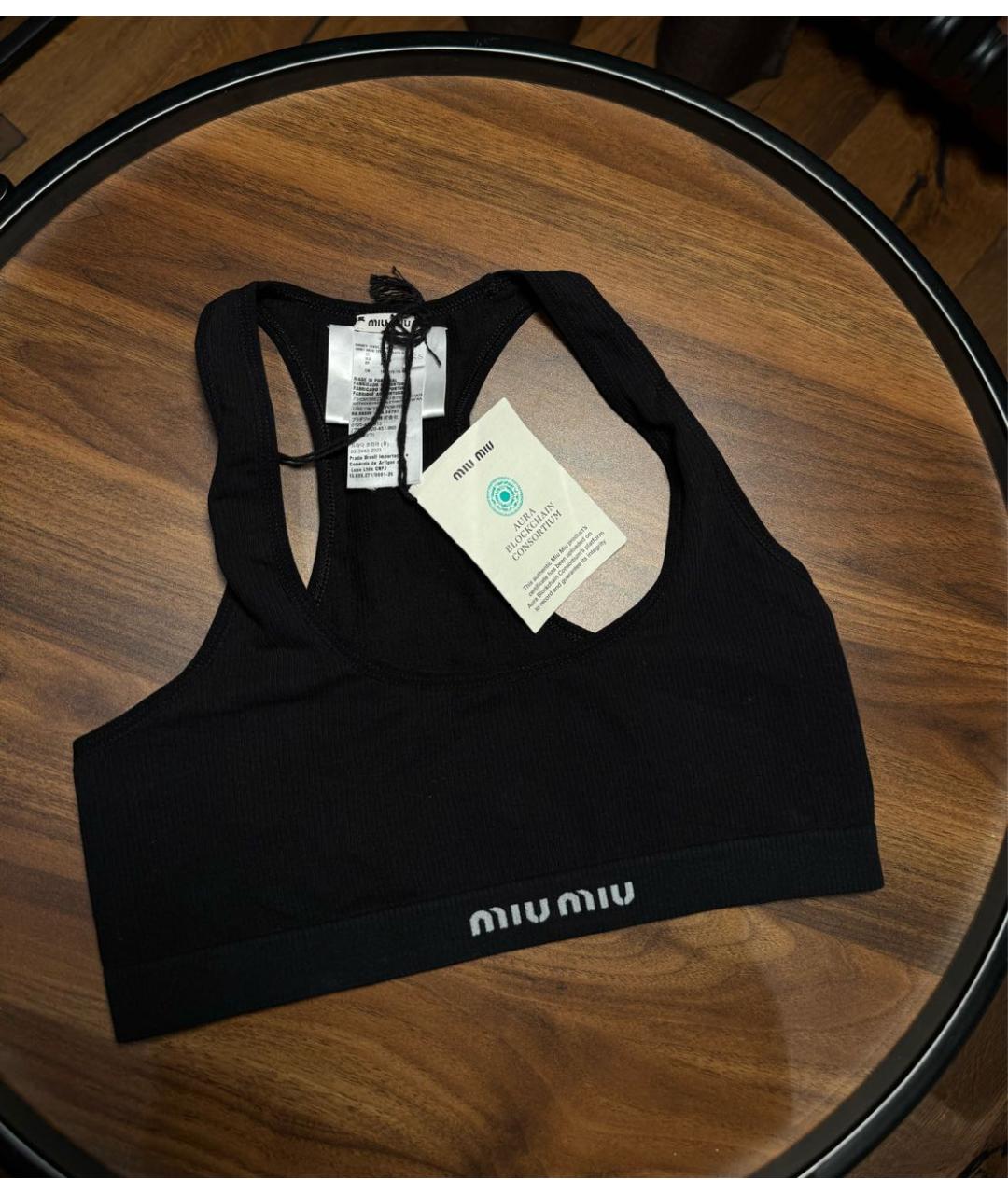 MIU MIU Черная майка, фото 3