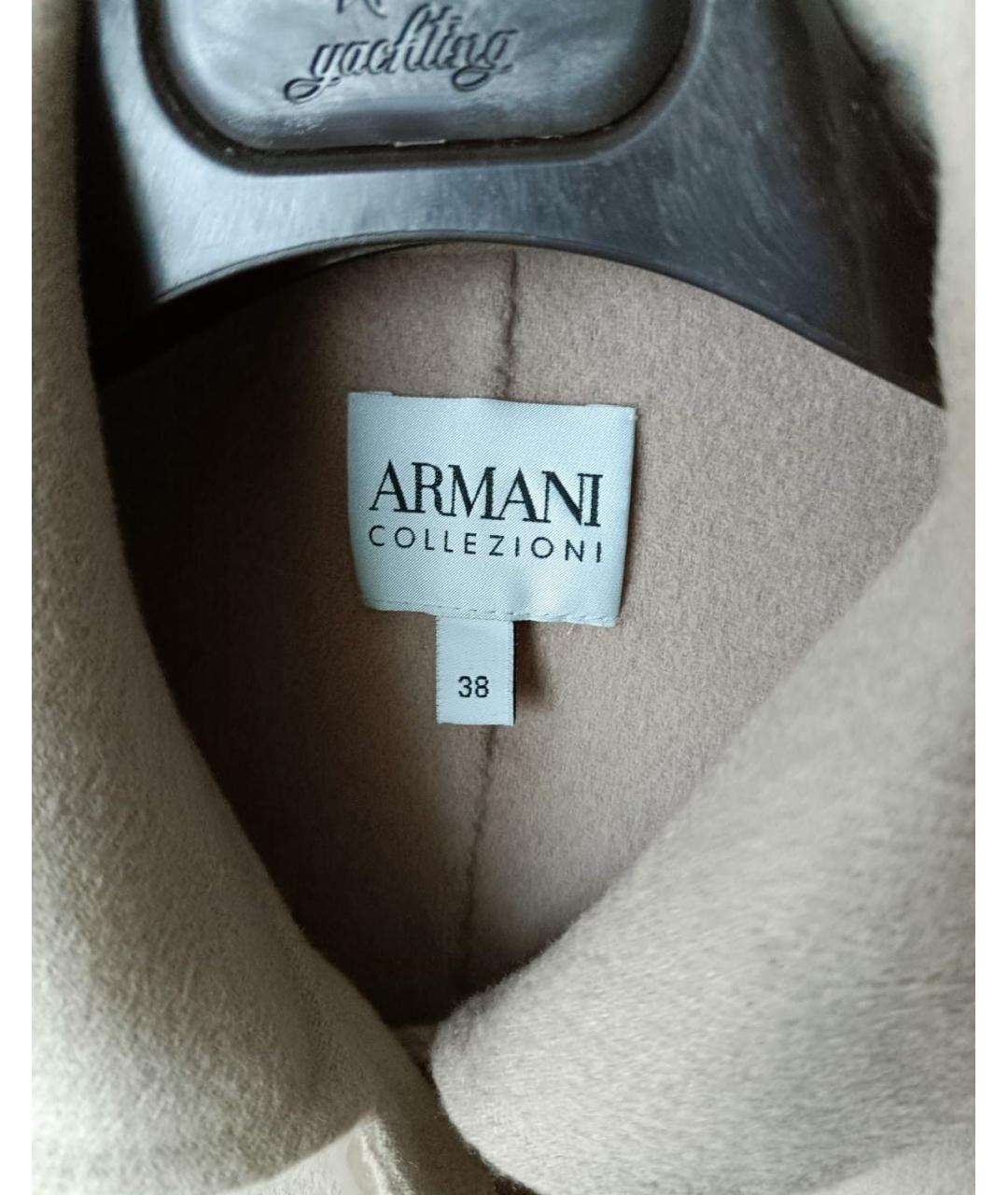 ARMANI COLLEZIONI Бежевое шерстяное пальто, фото 2