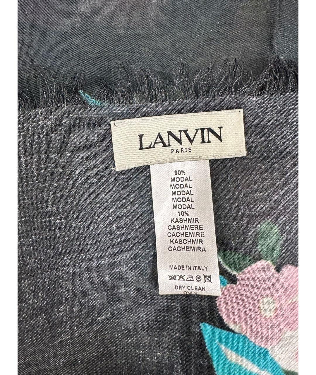 LANVIN Черный платок, фото 8