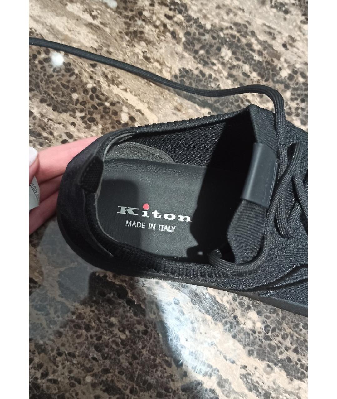 KITON Черные низкие кроссовки / кеды, фото 5