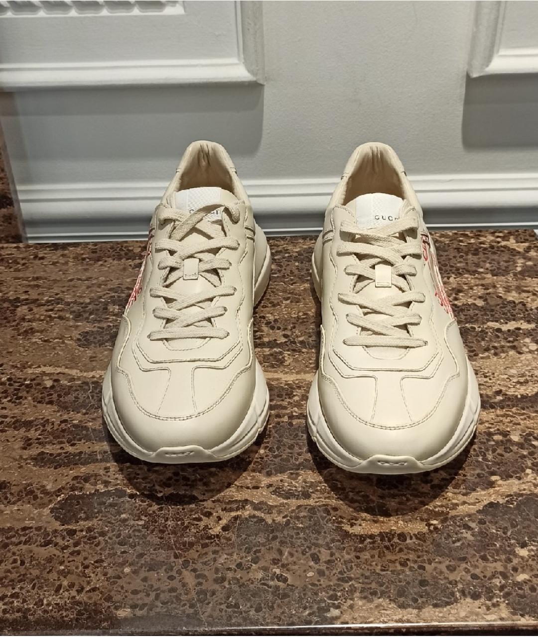 GUCCI Бежевые низкие кроссовки / кеды, фото 2