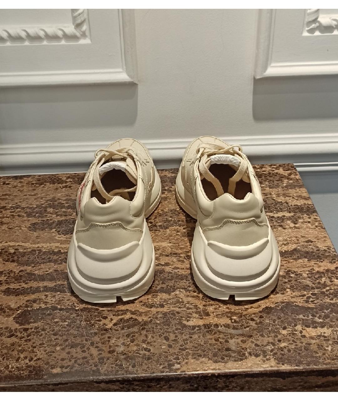 GUCCI Бежевые низкие кроссовки / кеды, фото 3