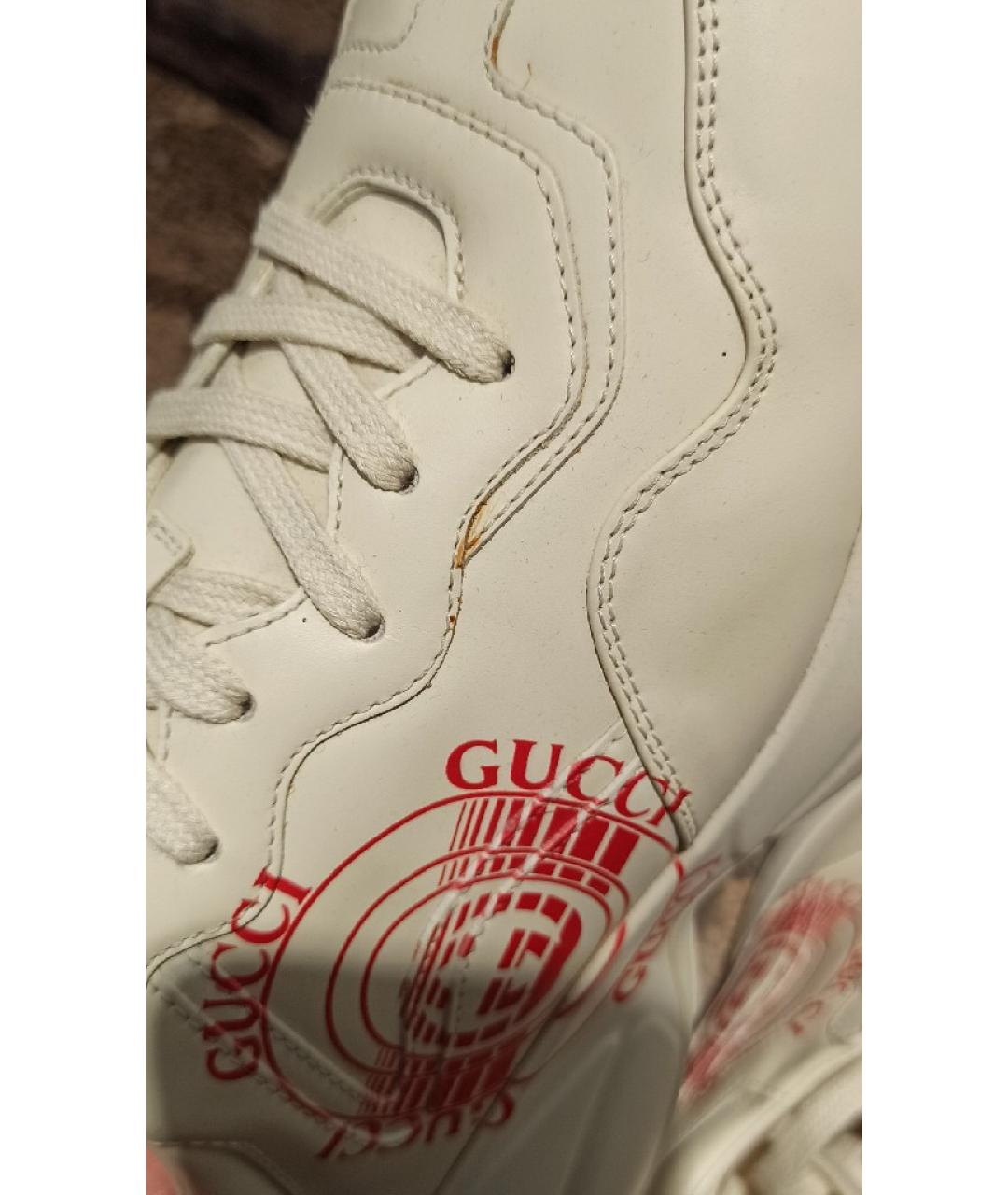 GUCCI Бежевые низкие кроссовки / кеды, фото 7