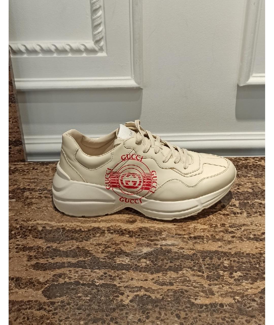 GUCCI Бежевые низкие кроссовки / кеды, фото 8