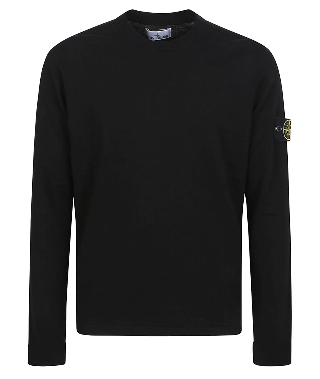 STONE ISLAND Черный хлопковый джемпер / свитер, фото 1
