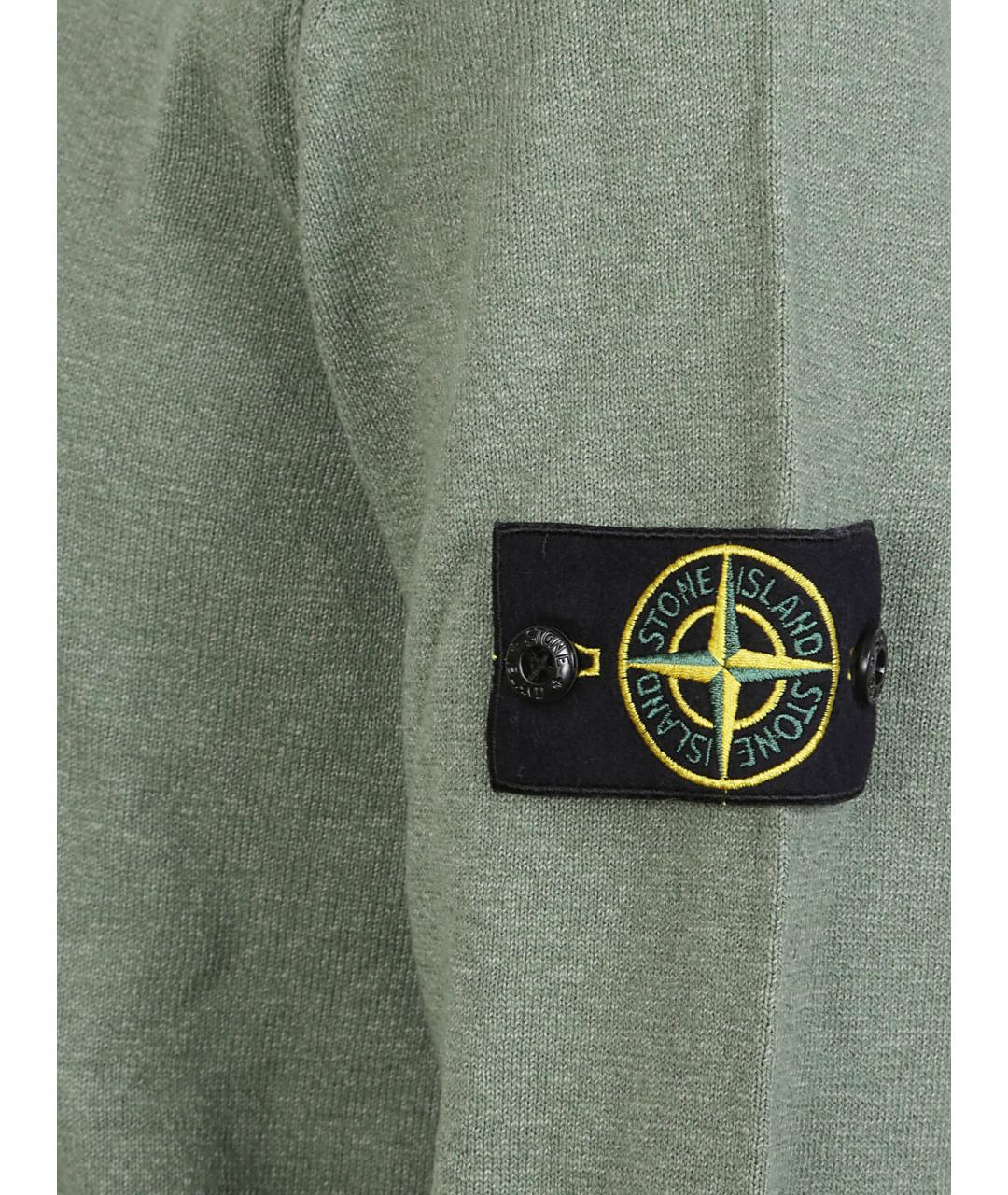 STONE ISLAND Зеленый хлопковый джемпер / свитер, фото 3