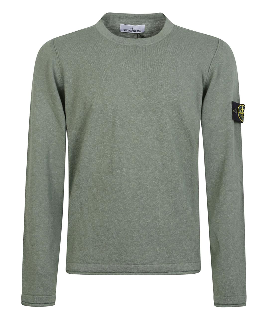 STONE ISLAND Зеленый хлопковый джемпер / свитер, фото 1