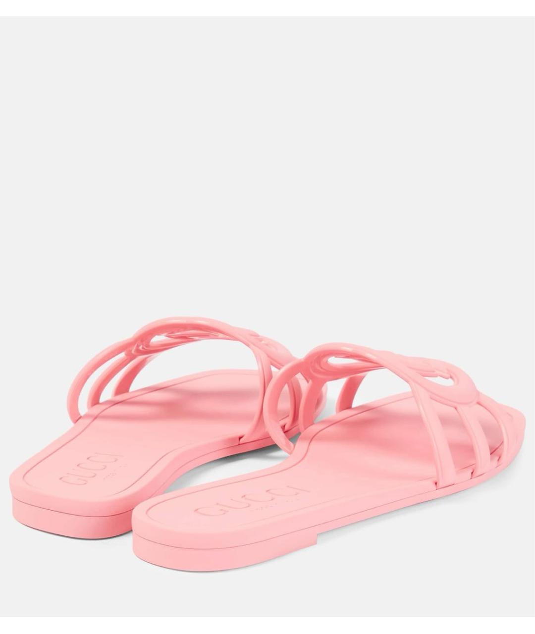 GUCCI Розовые резиновые шлепанцы, фото 4