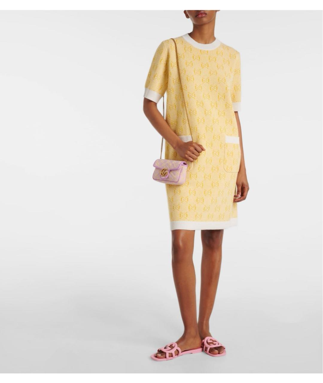 GUCCI Розовые резиновые шлепанцы, фото 3