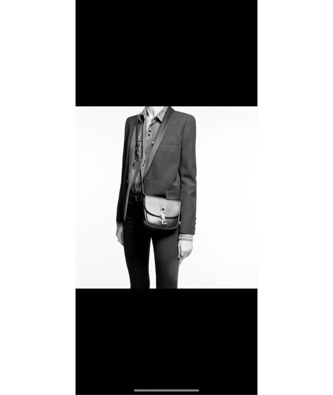 SAINT LAURENT Черная кожаная сумка через плечо, фото 7