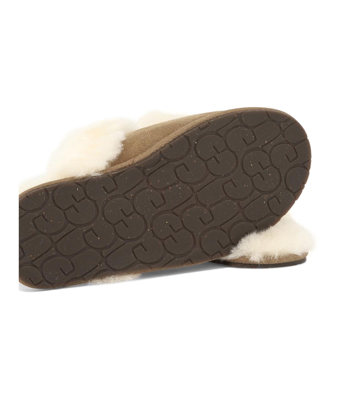 UGG AUSTRALIA Бежевые кожаные сабо, фото 5
