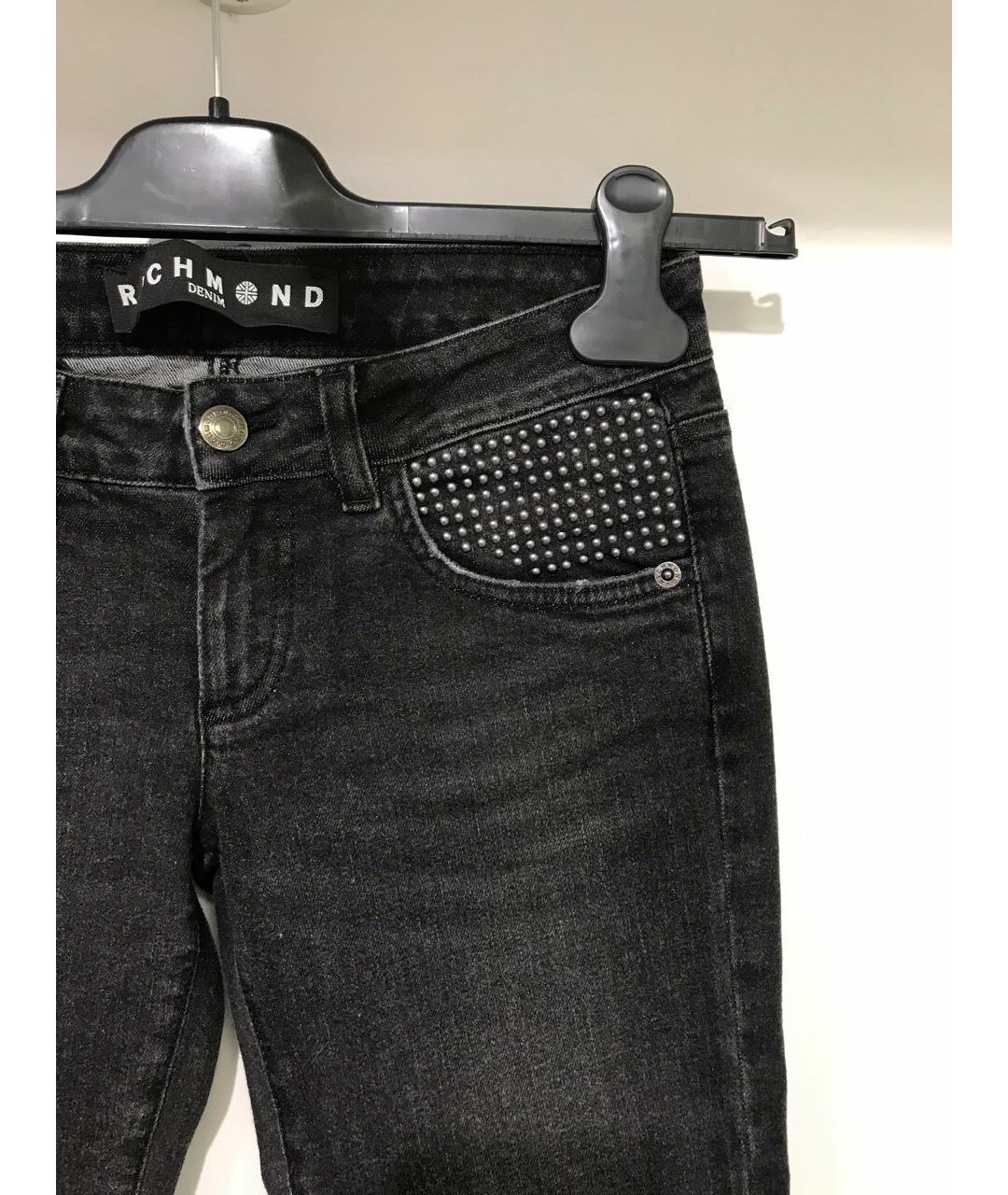 JOHN RICHMOND Серые хлопко-эластановые джинсы слим, фото 2