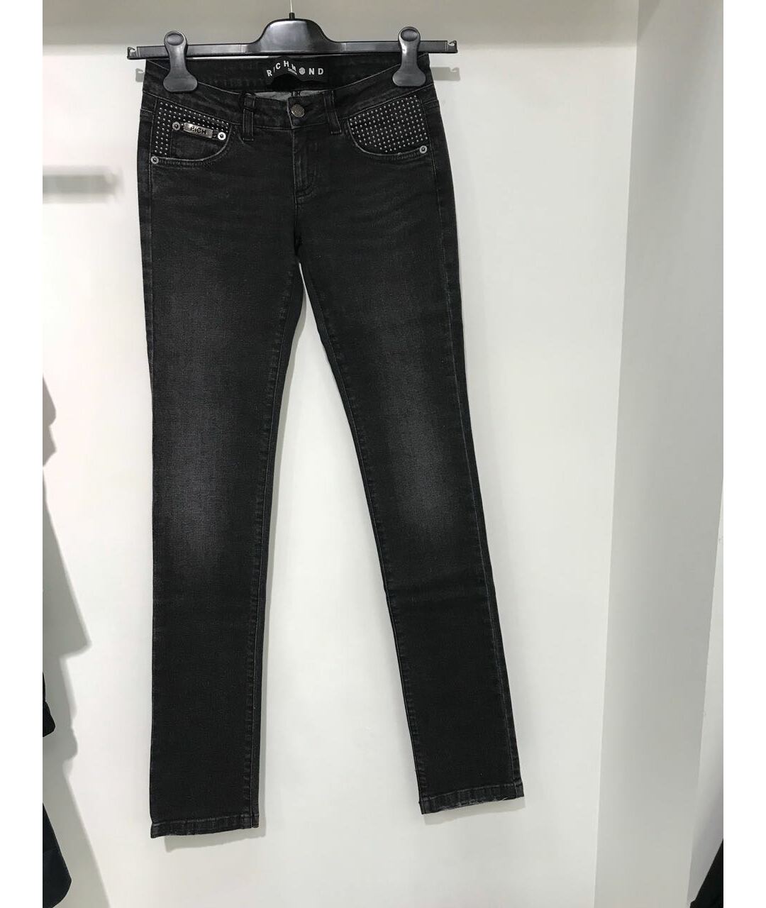JOHN RICHMOND Серые хлопко-эластановые джинсы слим, фото 7