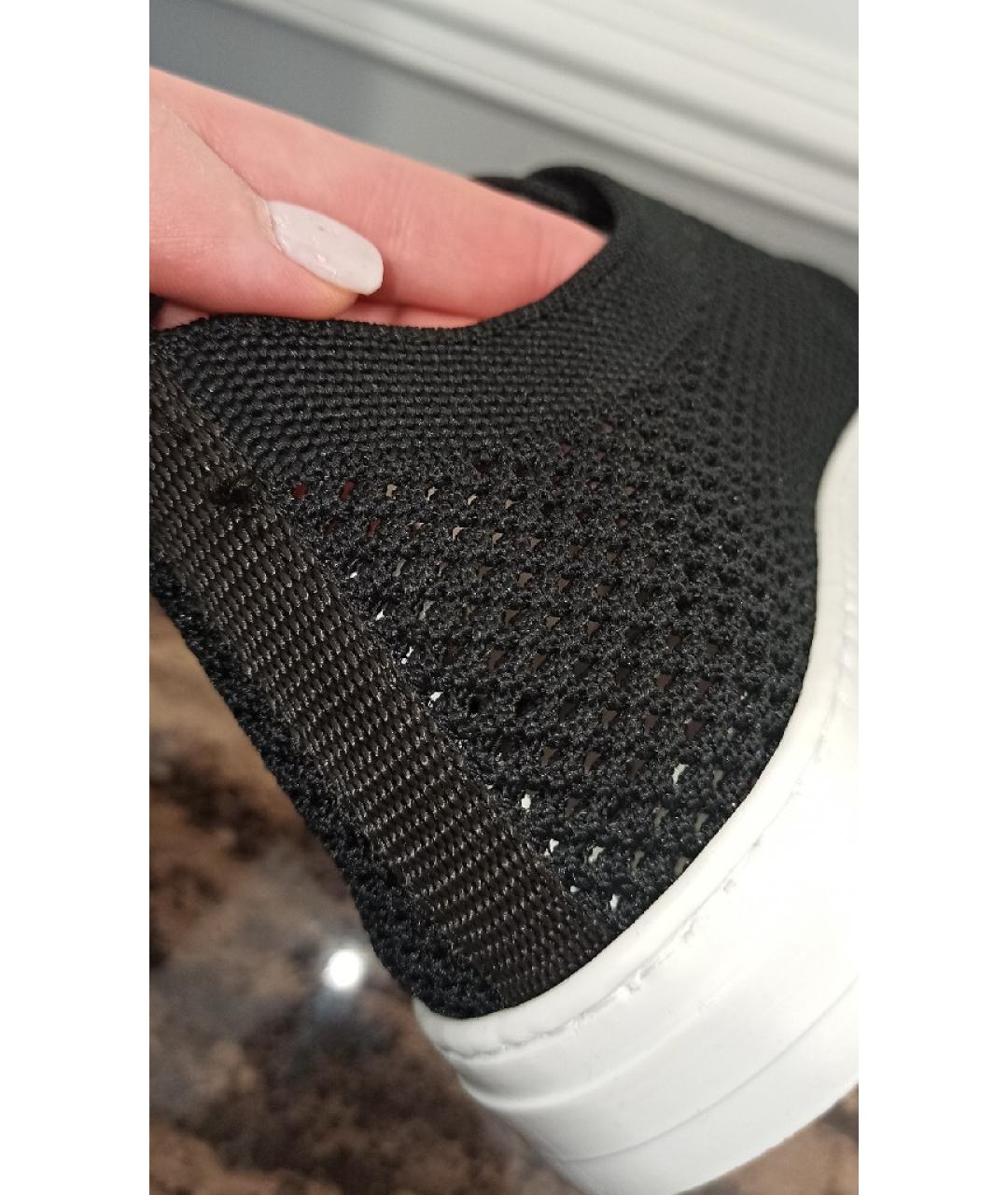 KITON Черные текстильные низкие кроссовки / кеды, фото 6