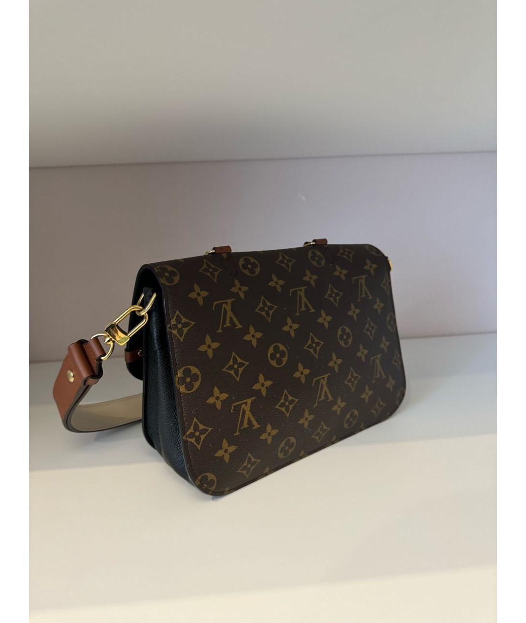 LOUIS VUITTON Черная кожаная сумка через плечо, фото 3