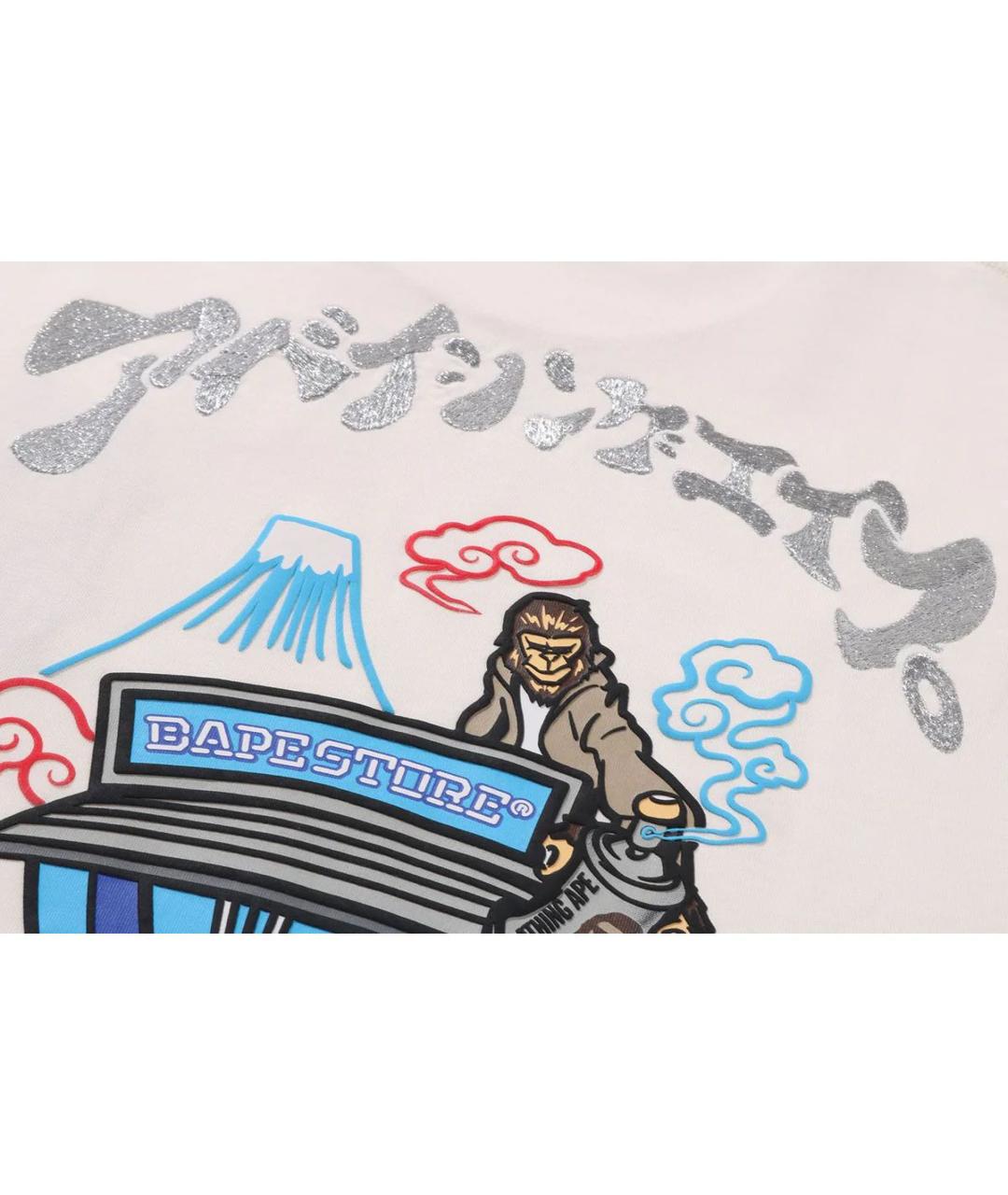 A BATHING APE Белая хлопковая футболка, фото 4