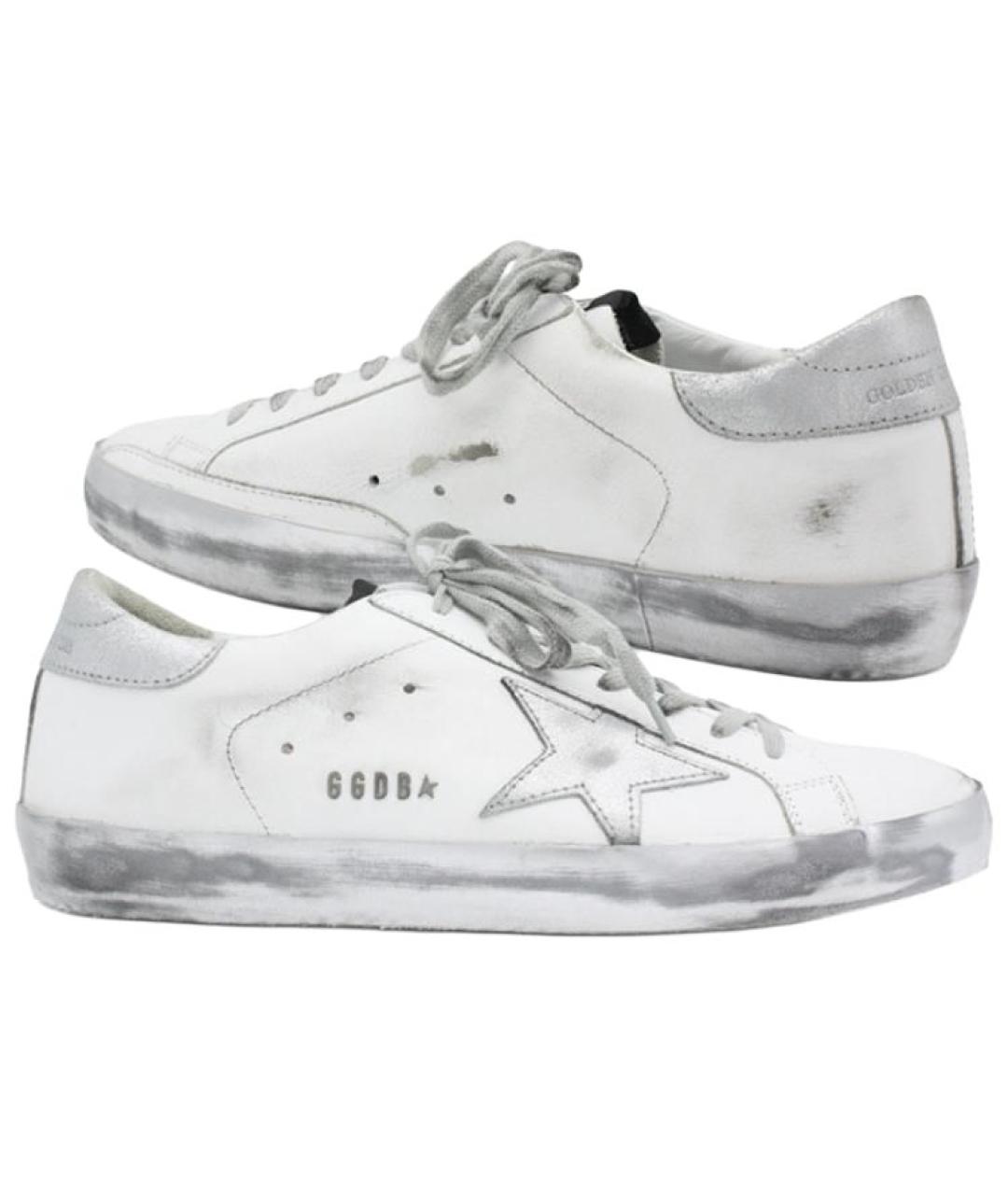 GOLDEN GOOSE DELUXE BRAND Белые кожаные низкие кроссовки / кеды, фото 5