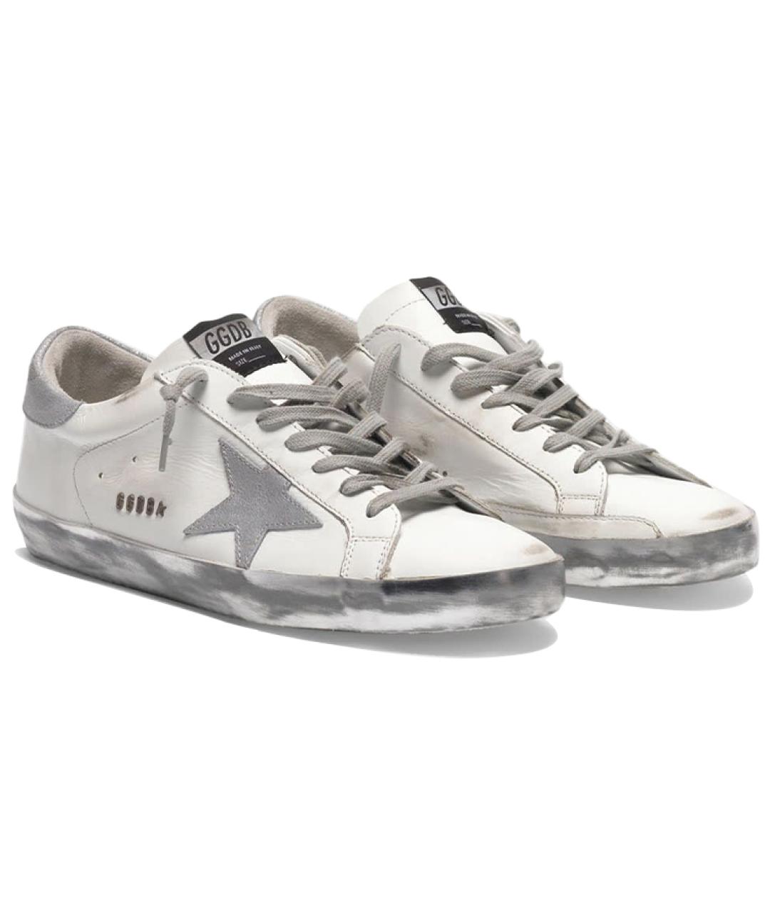 GOLDEN GOOSE DELUXE BRAND Белые кожаные низкие кроссовки / кеды, фото 3