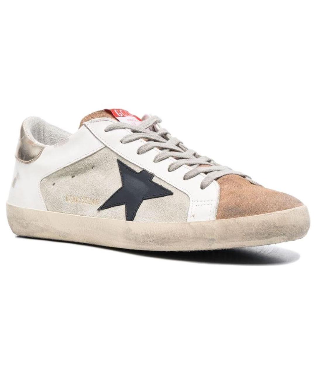GOLDEN GOOSE DELUXE BRAND Бежевые кожаные низкие кроссовки / кеды, фото 3