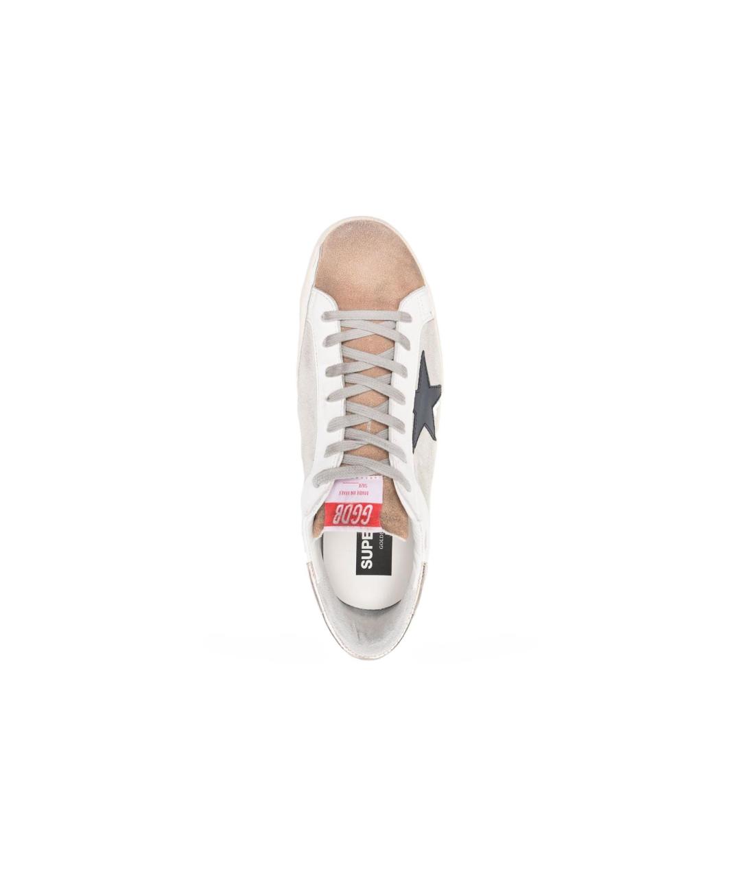 GOLDEN GOOSE DELUXE BRAND Бежевые кожаные низкие кроссовки / кеды, фото 5