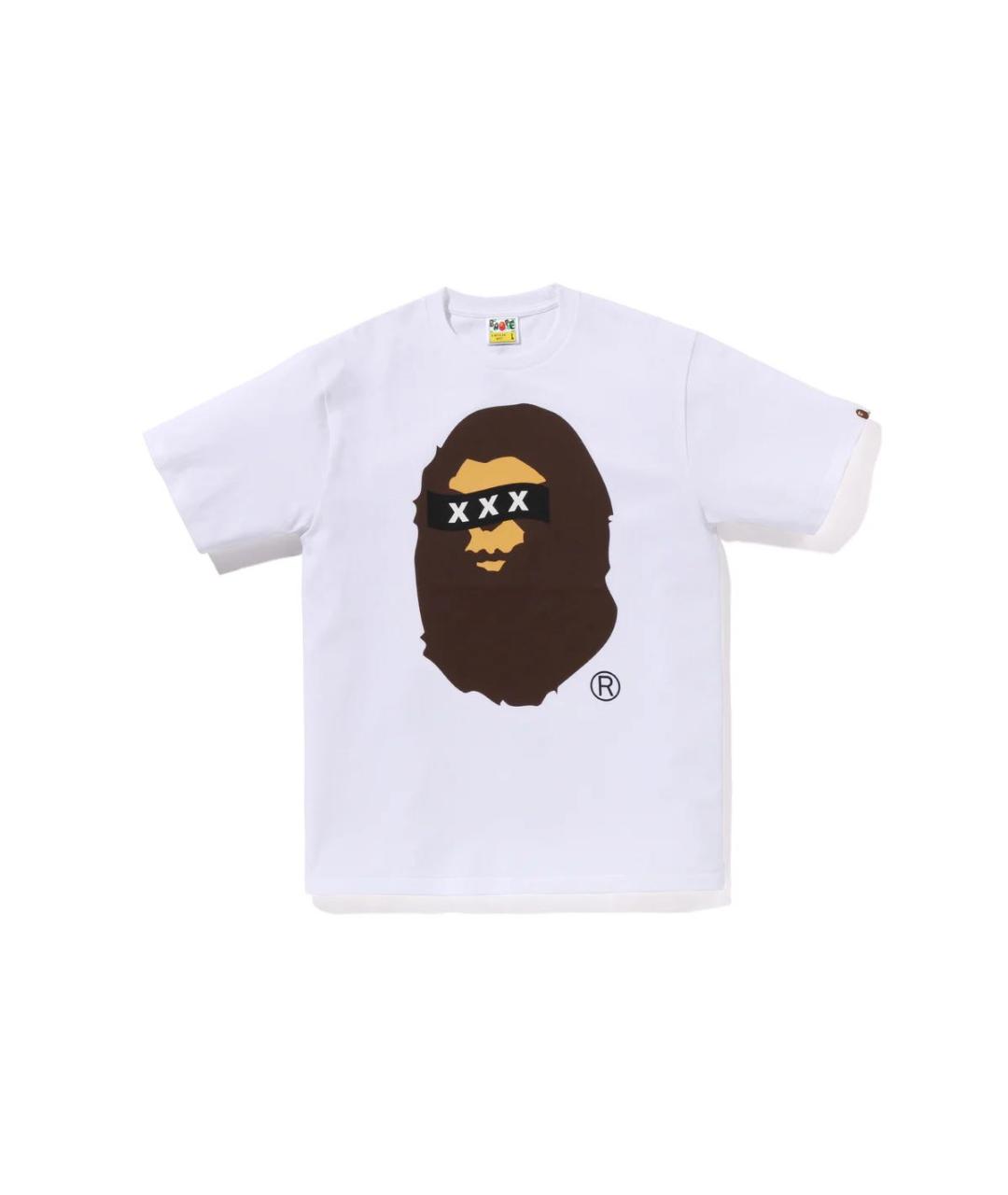 A BATHING APE Белая хлопковая футболка, фото 8