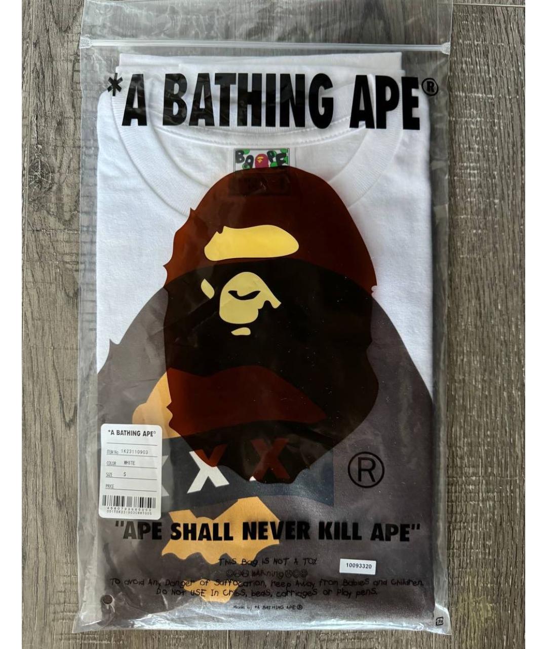 A BATHING APE Белая хлопковая футболка, фото 7