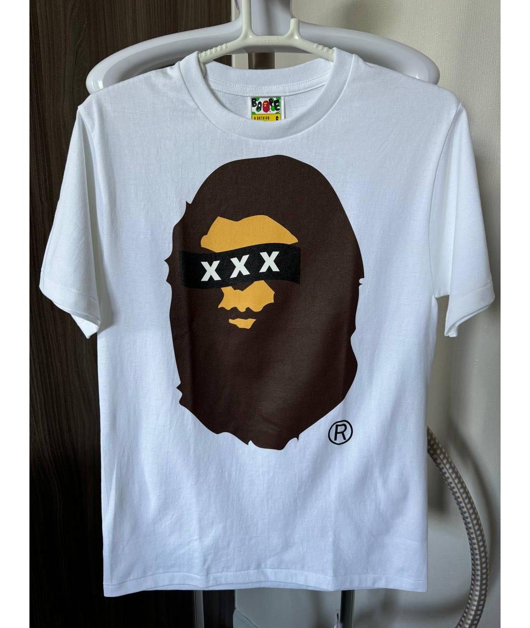 A BATHING APE Белая хлопковая футболка, фото 4