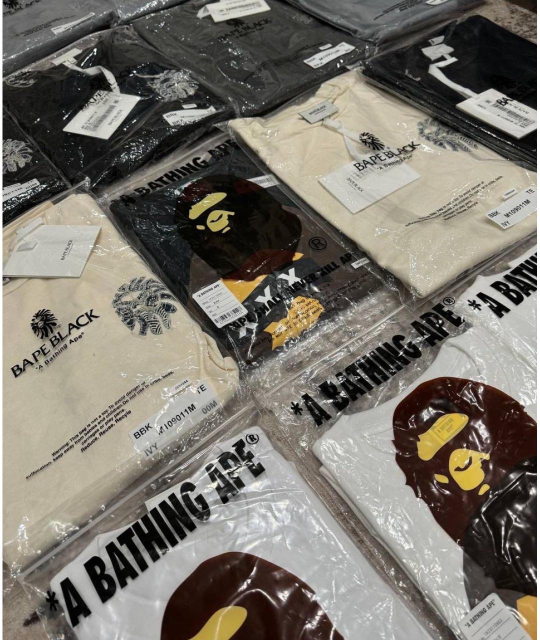 A BATHING APE Белая хлопковая футболка, фото 3