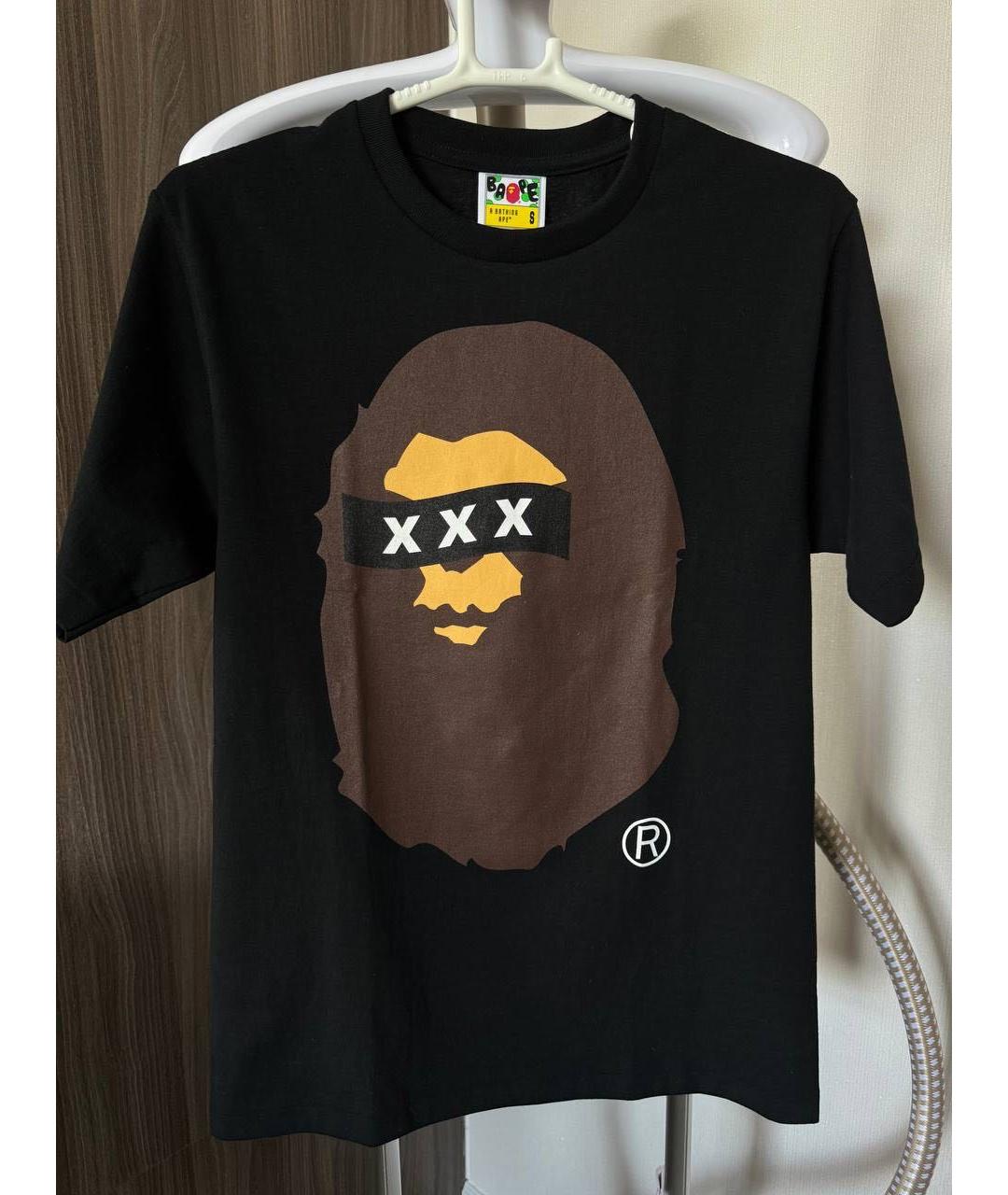 A BATHING APE Черная хлопковая футболка, фото 3