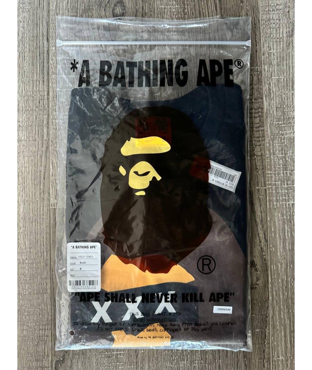 A BATHING APE Черная хлопковая футболка, фото 5