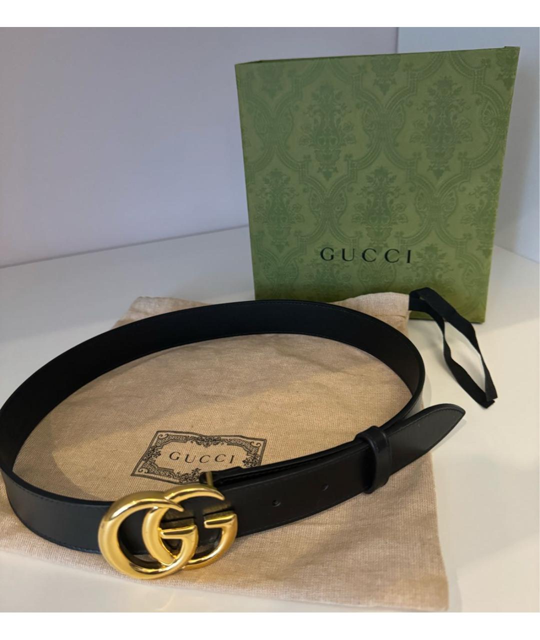 GUCCI Черный кожаный ремень, фото 4