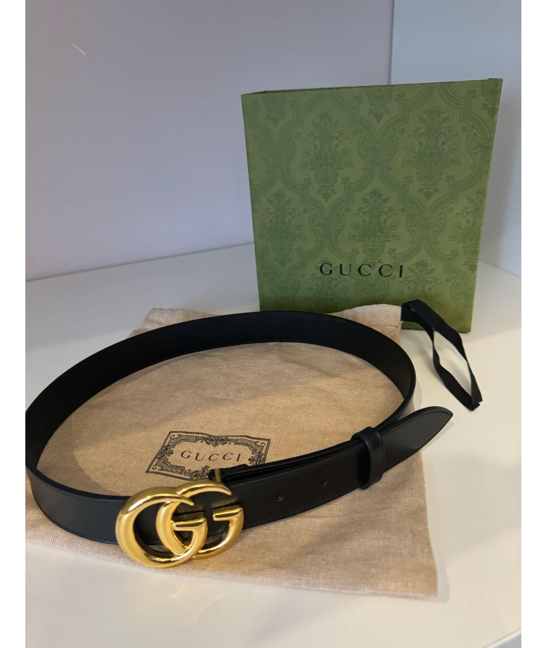 GUCCI Черный кожаный ремень, фото 5