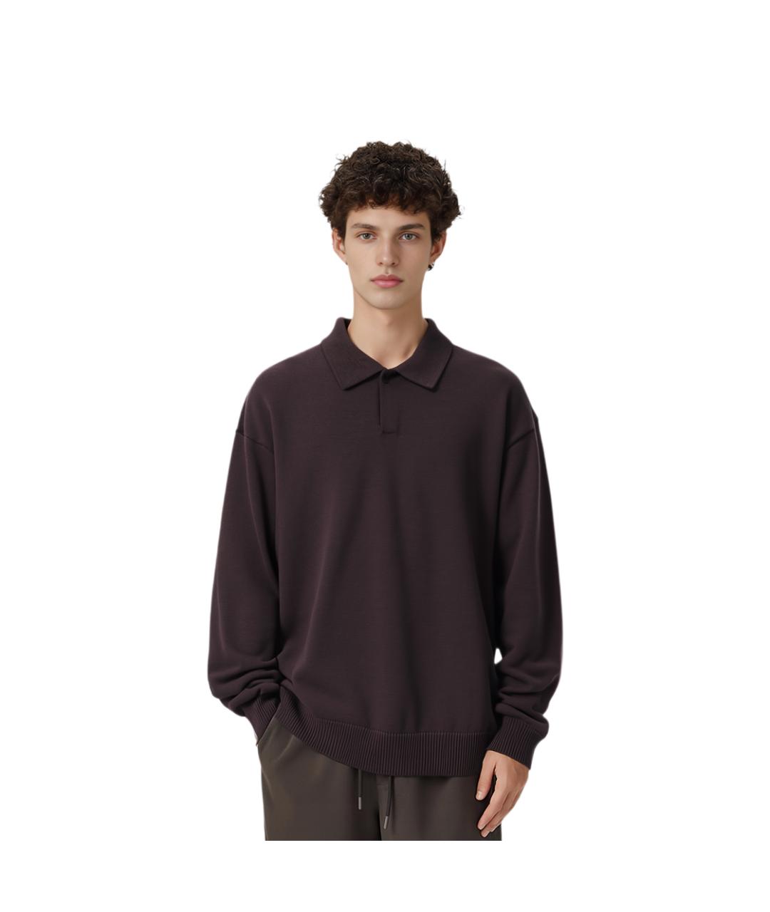 FEAR OF GOD ESSENTIALS Фиолетовое хлопковое поло с длинным рукавом, фото 3