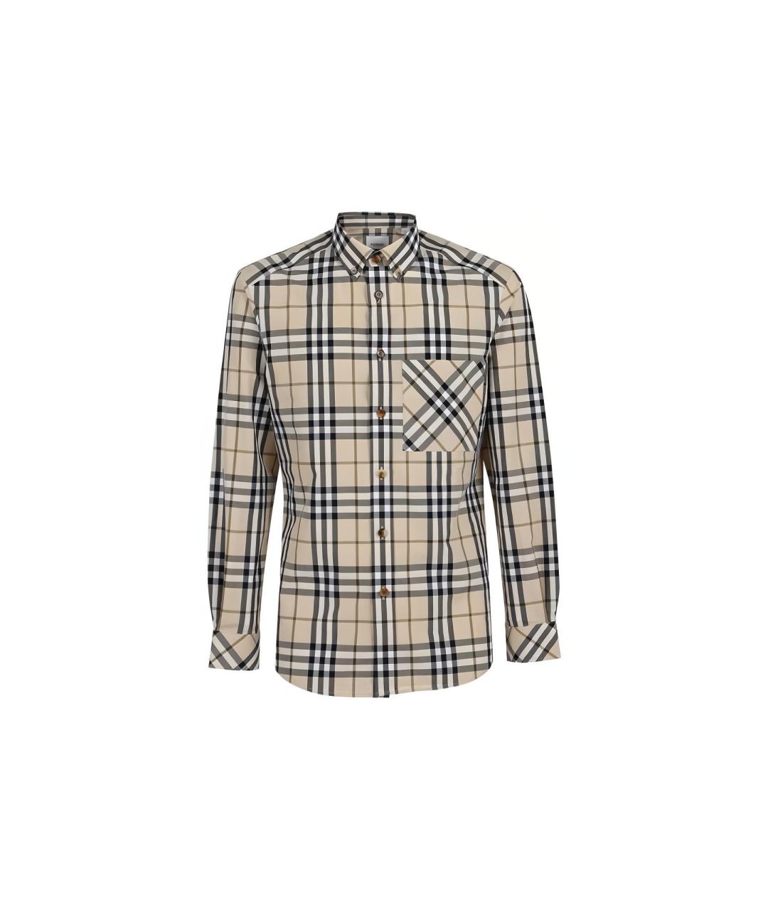 BURBERRY Коричневая хлопковая кэжуал рубашка, фото 8