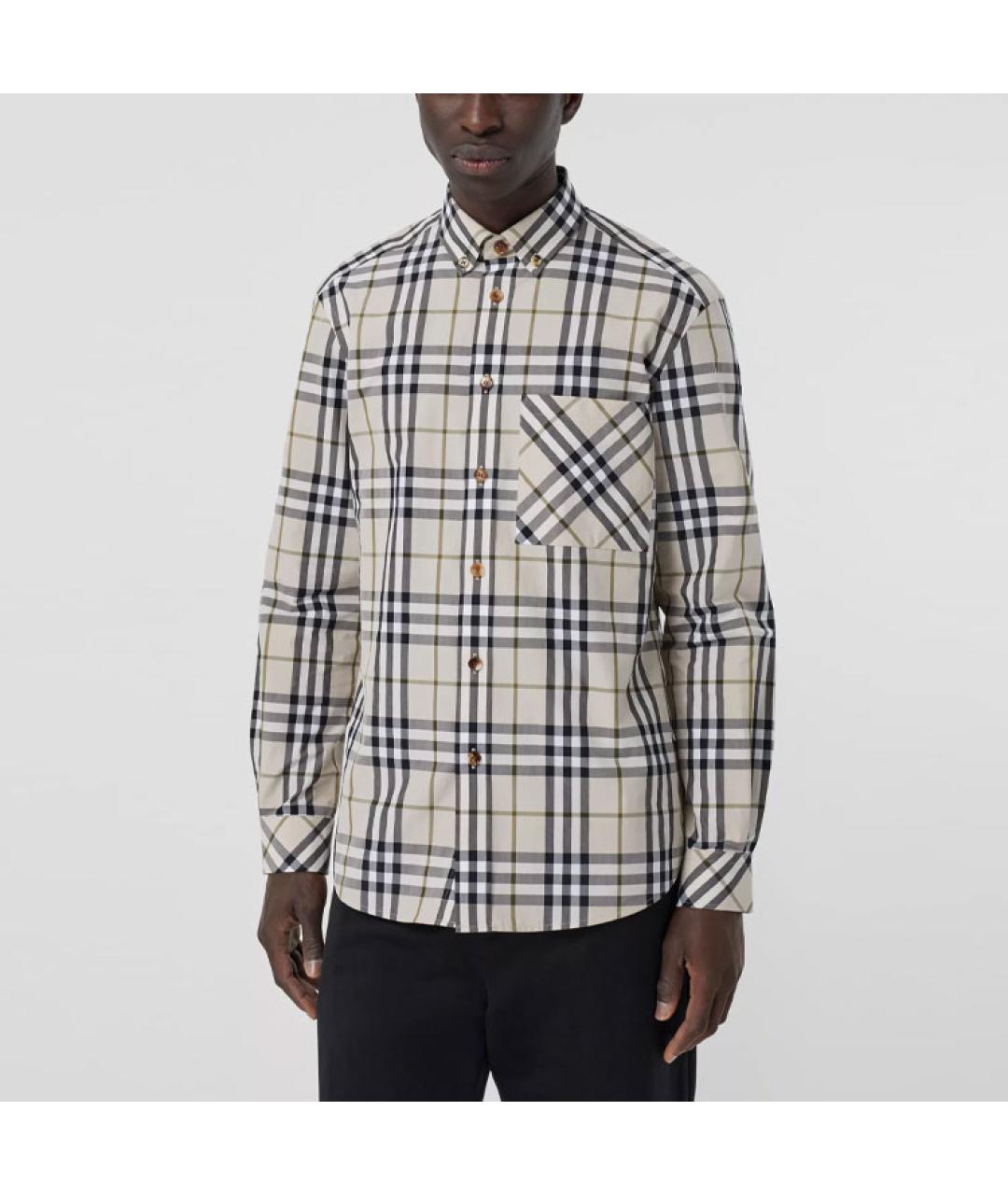 BURBERRY Коричневая хлопковая кэжуал рубашка, фото 4