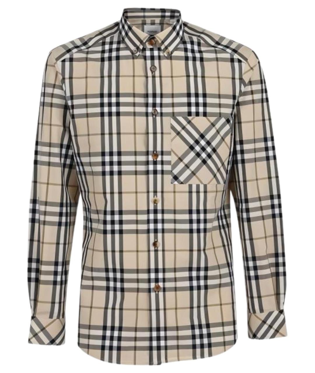 BURBERRY Коричневая хлопковая кэжуал рубашка, фото 1