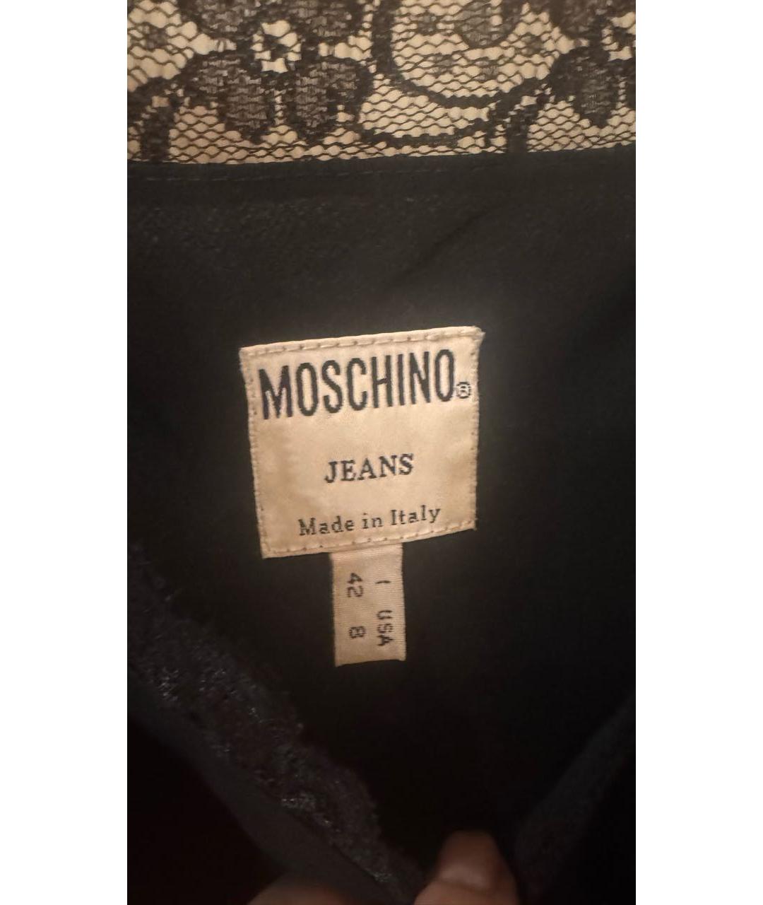 MOSCHINO Черное шифоновое коктейльное платье, фото 3